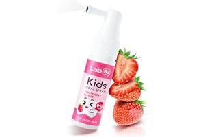 LAB 52 LAB52 Kids Oral Spray, Toddler Toothpaste Helper for Cavity Repair and Fresh Breath, Children Anticavity with Fluoride Free for Newborn to Preschoolers, Xylitol Strawberry Flavor
