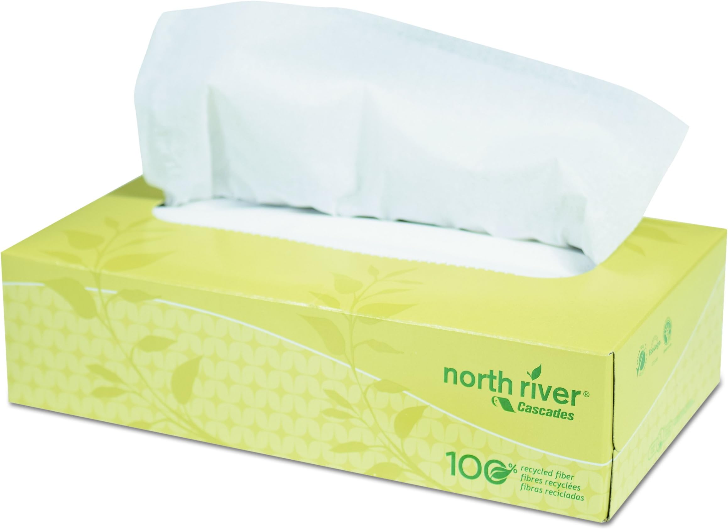 Cascades 4082 North River Facial Tissue, 2-Ply, 8-1/2" x 7-1/2", White (Pack of 30)