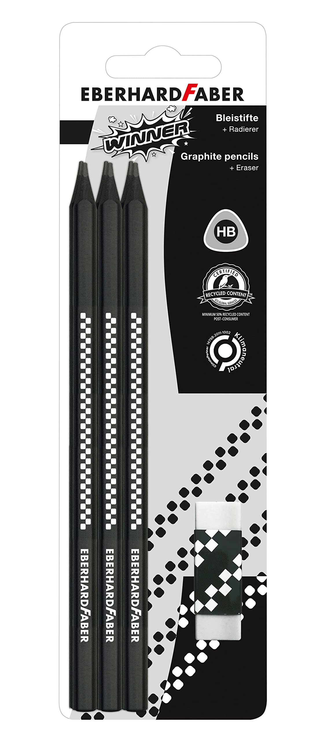 Eberhard Faber 510198 Pencils with Eraser – Box of 6