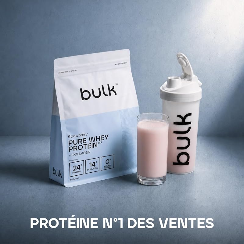 Pure Whey Protein + Collagène, Fraise, 2kg