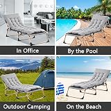 TRIOBLADE Heavy Duty Folding Sun Lounger 22mm Steel Frame 330lbs Grey view 4