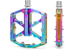 GEWAGE Bike Pedals 9/16 Inch - Bicycle Pedals with Reflectors - 3 Sealed Bearings MTB Pedals Wide Platform Pedals for Mountain Bike, BMX, Road Bike Pedals