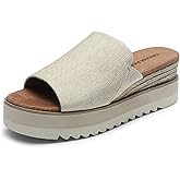 DREAM PAIRS Platform Sandals Women Slip-on Espadrille Bohemia Wedge Sandals, Comfort Dressy Summer Open Toe Canvas Slides for Women's Outdoor and Beach