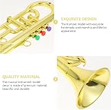 Toyvian Kids Trumpet Toy Golden Imitation Musical Instrument ABS 13.2" Early view 2