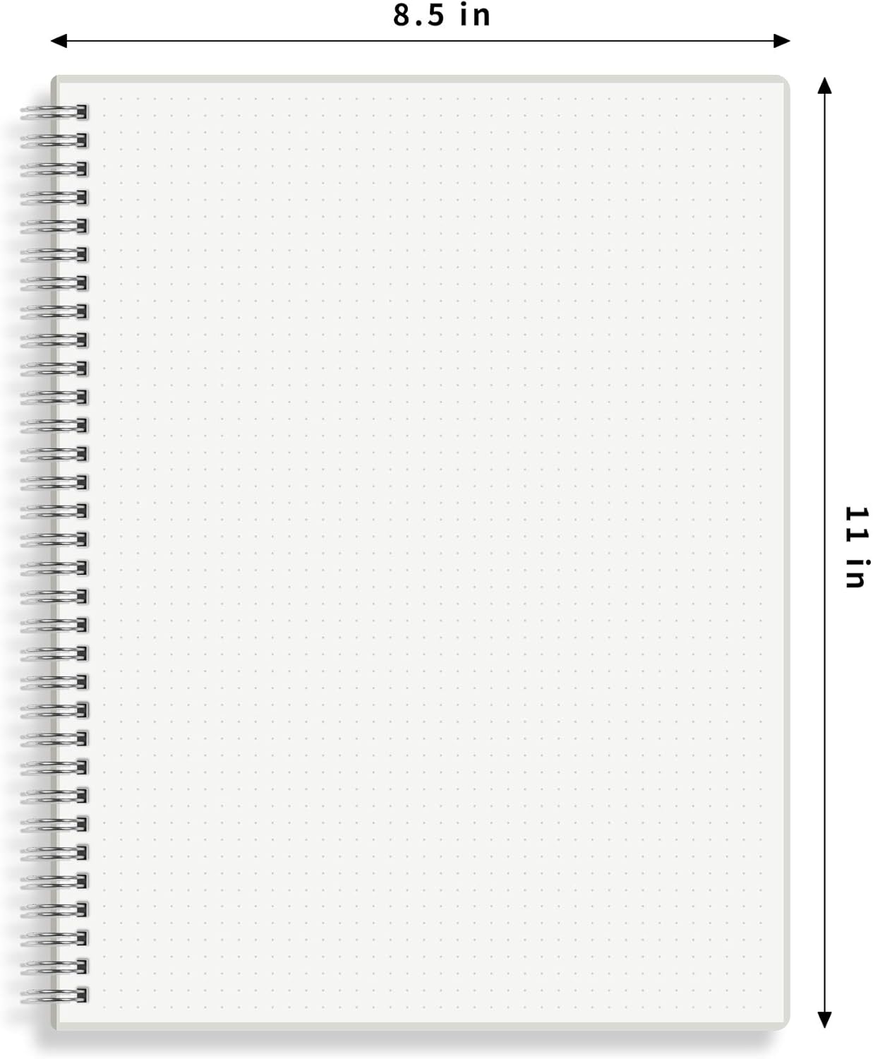 HULYTRAAT Large Dot Grid Spiral Notebook, 8.5" x 11", Premium 100 gsm Ivory White Paper, Sturdy See-Through Cover, 128 Dotted Pages per Book (2 Pack) for Home, School, Office, Artist Writing/Drawing : Office Products