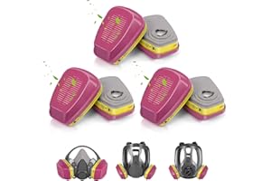 XIANZHO Respirator Filter(3 Pairs) - 60923 Respirator Cartridge for Respirator, Respirator Filters Compatible with 6000, 7000, FF-400 Series Respirator Against Acid Gases, Chemicals, Organic Vapors