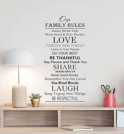 Amazon Com Dozili Our Family Rules Wall Decal Love Poster