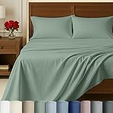California Design Den 100% Egyptian Cotton Sheets Queen Size Set - Certified Authentic Luxury Deep Pocket Queen Sheets, Soft Sateen, Durable and Breathable Bedding Set for Hot Sleepers - Mint Green