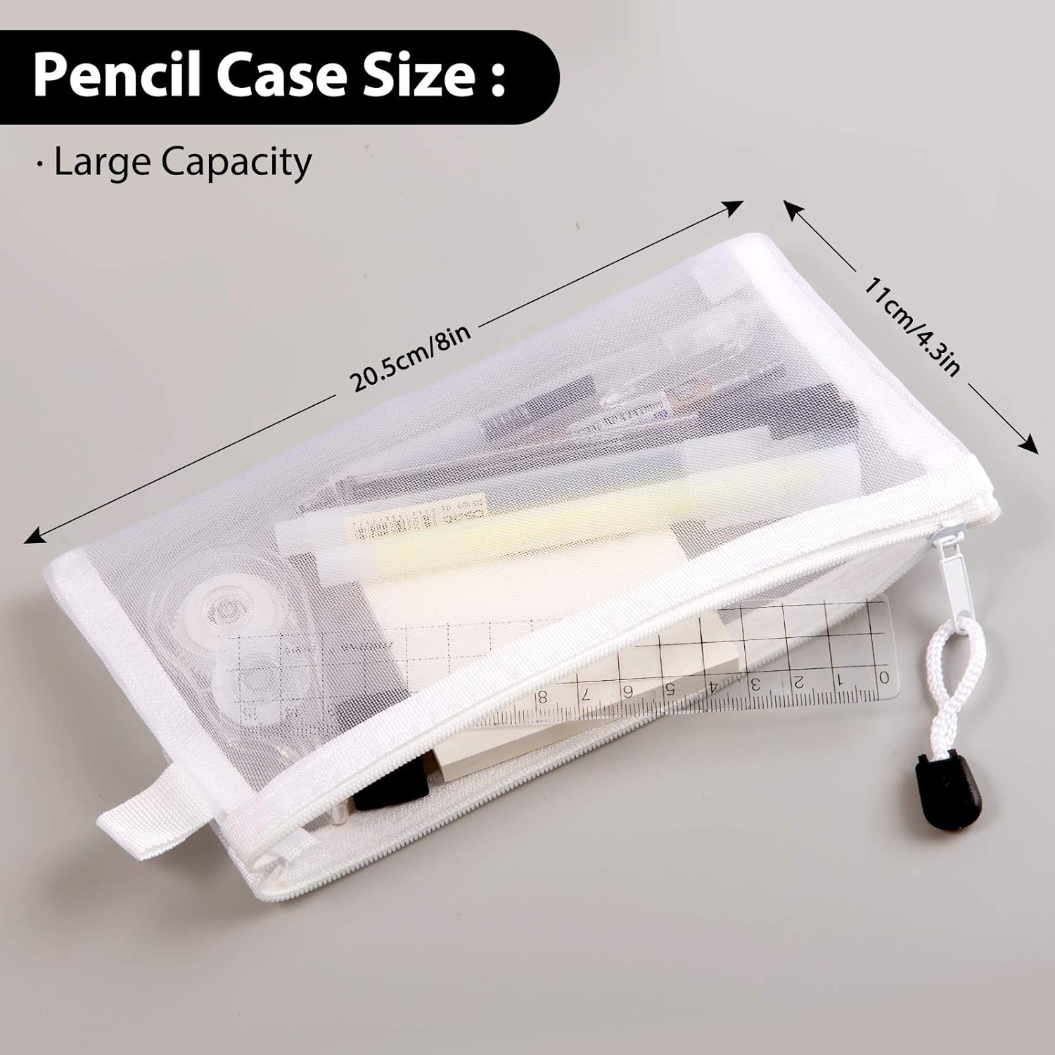 Whaline 10Pcs Japanese Style Pen Set Gel Ballpoint Pen Bag Mechanical Pencil Pencil Lead Correction Tape Sticky Note Rubber Ruler Highlighter Pen for Student Back to School Supplies Office Stationary - Image 5