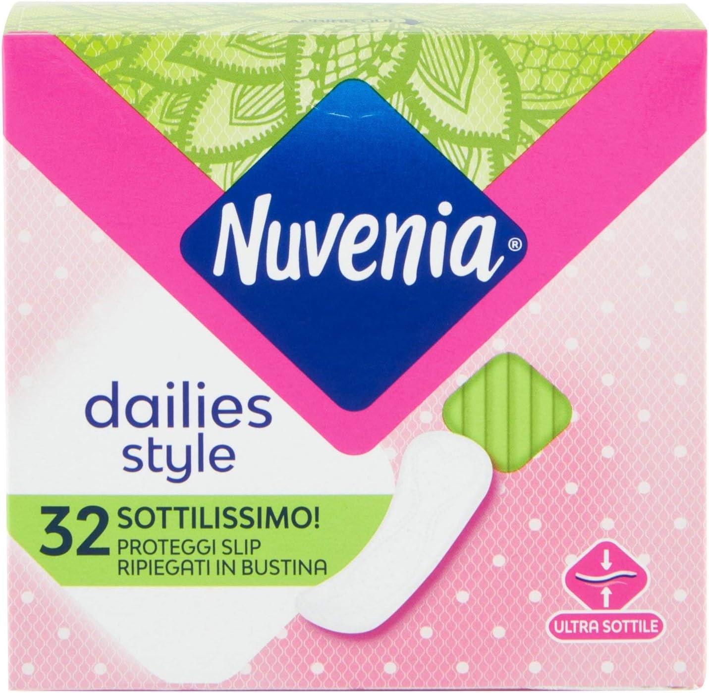 Nuvenia 192-piece Very Thin Slip Protector (6 packs of 32 panty protectors), mini/panty liner