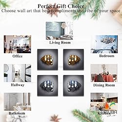 4 Piece Set Bedroom Wall Decor Love Heart Gray 3D