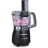 Hamilton Beach Stack & Snap 4-Cup Mini Food Processor & Vegetable Chopper, 250 Watts, for Slicing, Shredding, and Puree, Blac