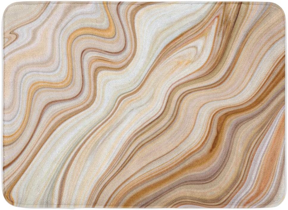 Amazon Com Semtomn 18 X 30 Doormats Bath Rugs Non Slip Fabric Cozy Absorbent Door Mat Gray Architecture Marble Ink Colorful Brown Pattern Abstract Beautiful Bathroom Rug Decor Mat Home Kitchen