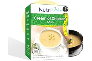 NutriWise High Protein Soup | Cream of Chicken | 15g Protein, Low Calorie, Low Carb, Low Fat, Low Sugar | Gluten Free Diet | Meal Replacement | 7/Box