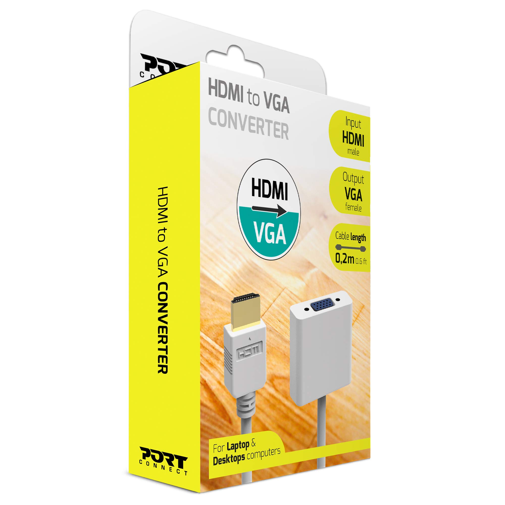 Port Connect HDMI to VGA Adapter Converter 20 cm