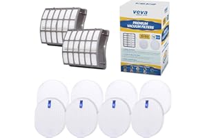 VEVA Complete Premium Vacuum Filter Set Including 2 HEPA, 4 Foam, 4 Felt Filters 10 Pieces Total for Shark Navigator Rotator Professional Upright Model NV70, NV71, NV80, NVC80C, NV90, NV95 & UV420