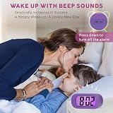 Plumeet Digital Alarm Clock Travel Clock with Snooze Nightlight Purple view 4