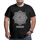 Namaste with Lotus Flower Plus Size Crewneck Tee Men Short Sleeve