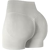 ATHVOTAR Workout Gym Shorts Women, High Waisted Seamless Butt Lifting Scrunch Butt Sports Shorts