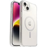 OtterBox iPhone 14 Plus Symmetry Series+ Case - STARDUST (Clear/Glitter), ultra-sleek, snaps to MagSafe, raised edges protect camera & screen