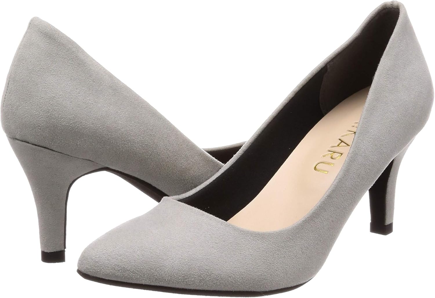 【オリエンタルトラフィック】WA!KARU ワカル スエードポインテッドトゥヒールパンプス レディース グレー