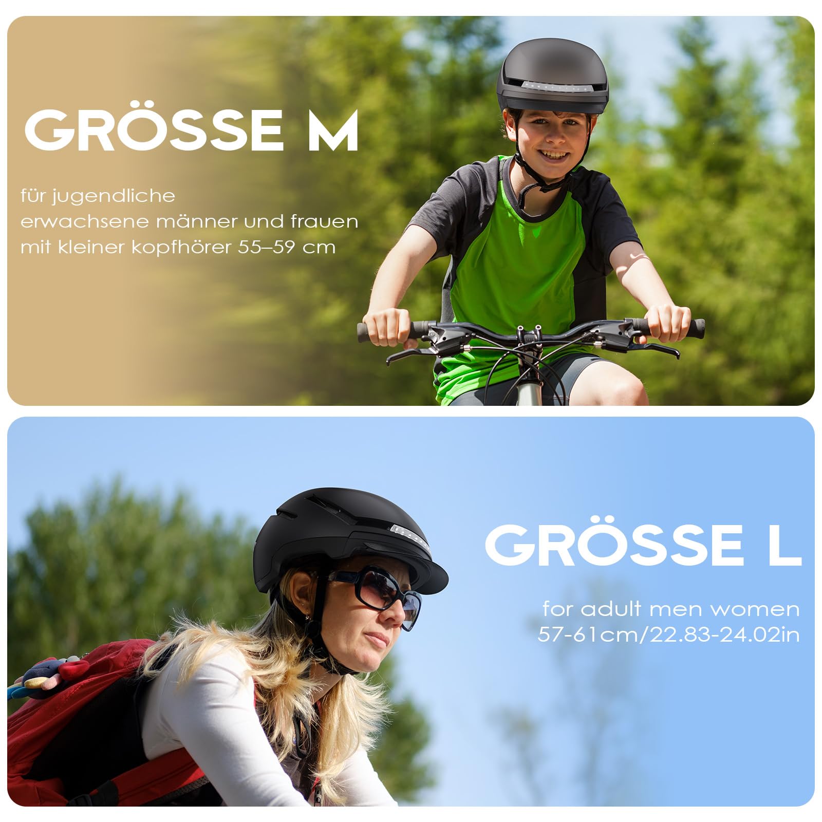 Shinmax Fahrradhelm Damen Herren mit Blinker & Licht, Fahrrad Helm Erwachsene mit USB Wiederaufladbare LED-Rücklicht, Radhelm für E-Bike, S-Pedelec, Scooter 8