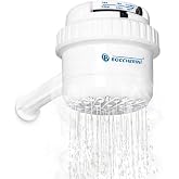 BOCCHERINI Electric Shower Head 110V &ndash; Point-of-Use Shower Unit for Bathroom, Ducha El&eacute;ctrica, 3 Temperature Settings, Dual Shower System, Hardwired Installation Required