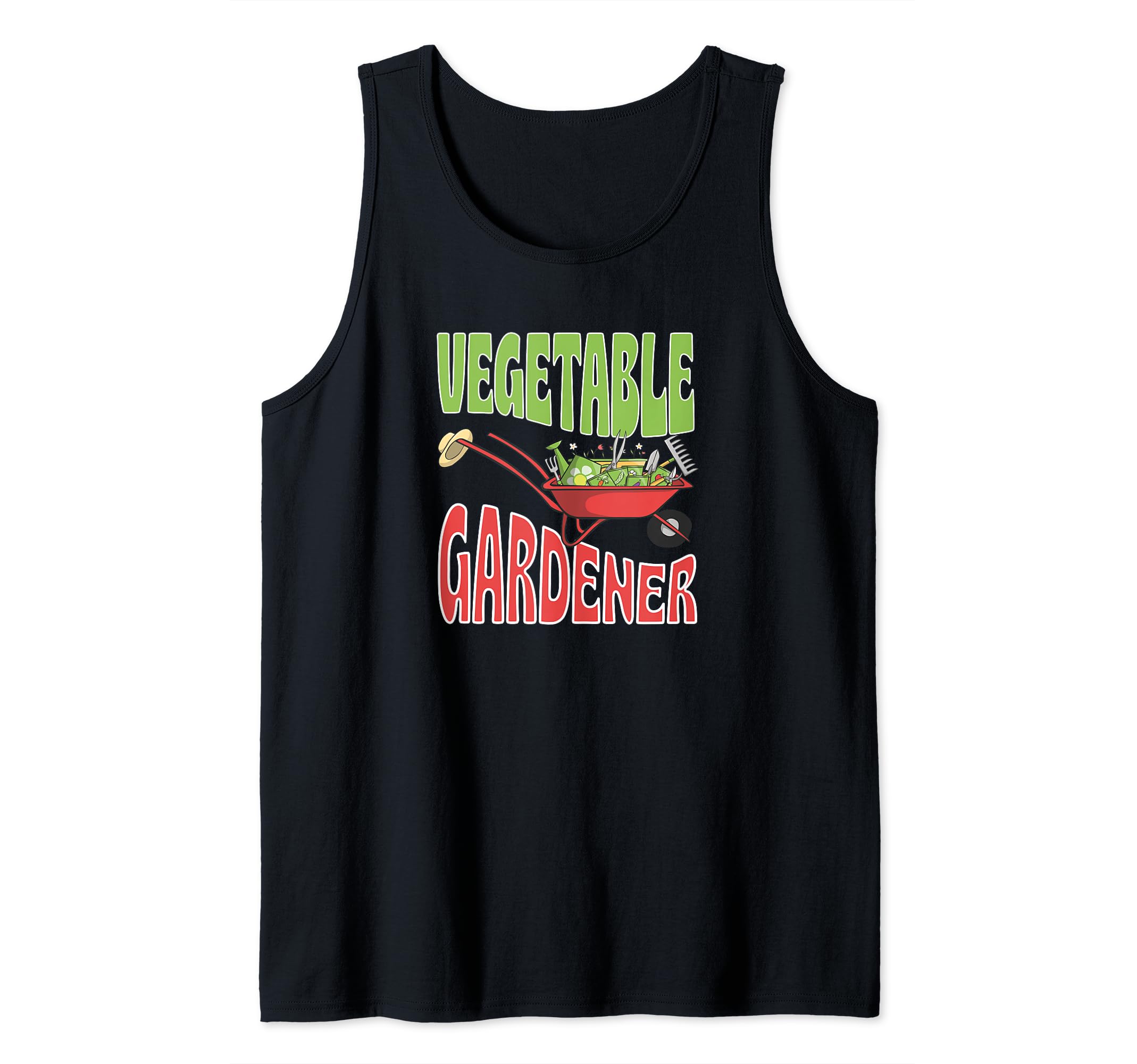 Vegetable Gardener - Floral Veggies Graphic Vegetarian Quote Tank Top