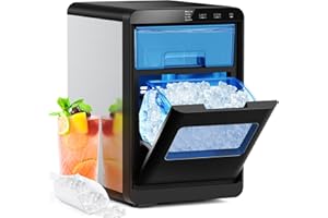 COWSAR Nugget Ice Makers Countertop, 44Lbs/24H Crushed Ice Maker & Pebble Ice Machine, Pellet Ice Makers with Ice Scoop &Removable Basket,Sonic Countertop Ice Machine for Home/Kitchen/Office