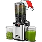 Fretta Juicer Machine,Cold Press Juicer W/ 5.3'' Feed Chute for Whole Fruits Vegetables,High Juice Yield Slow Masticating Jui
