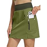 Hiverlay Women Cargo Athletic Skorts with Pockets High Waisted UPF50 Quick Dry Skirt Built-in Shorts for Tennis Golf Hiking