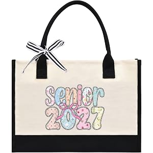 Senior 2027 Class Of 2027 Canvas Tote Bags For Men
