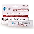 Globe Clotrimazole Antifungal Cream 1% USP (1 oz), Anti Fungal Treatment, Relieves Itching, Burning, Cracking and Scaling Associated Athletes Foot, Jock Itch, Ringworm and More