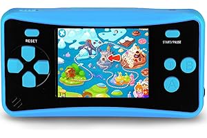 X-JOYKIDS QS17Blue Handheld Game for Kids Portable Retro Video Game Player Built-in 182 Classic Games 2.5 inches LCD Screen Family Recreation Arcade Gaming System Birthday Present for Children