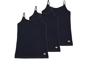 Lucky & Me | Emma Girls Camisoles | Longer Length w/Adjustable Straps | Tagless | Wear on Its Own Or Layering Top | 3-Pack