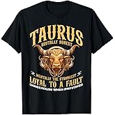 Taurus Zodiac Sign Bull Symbol Horoscope Astrology T-Shirt