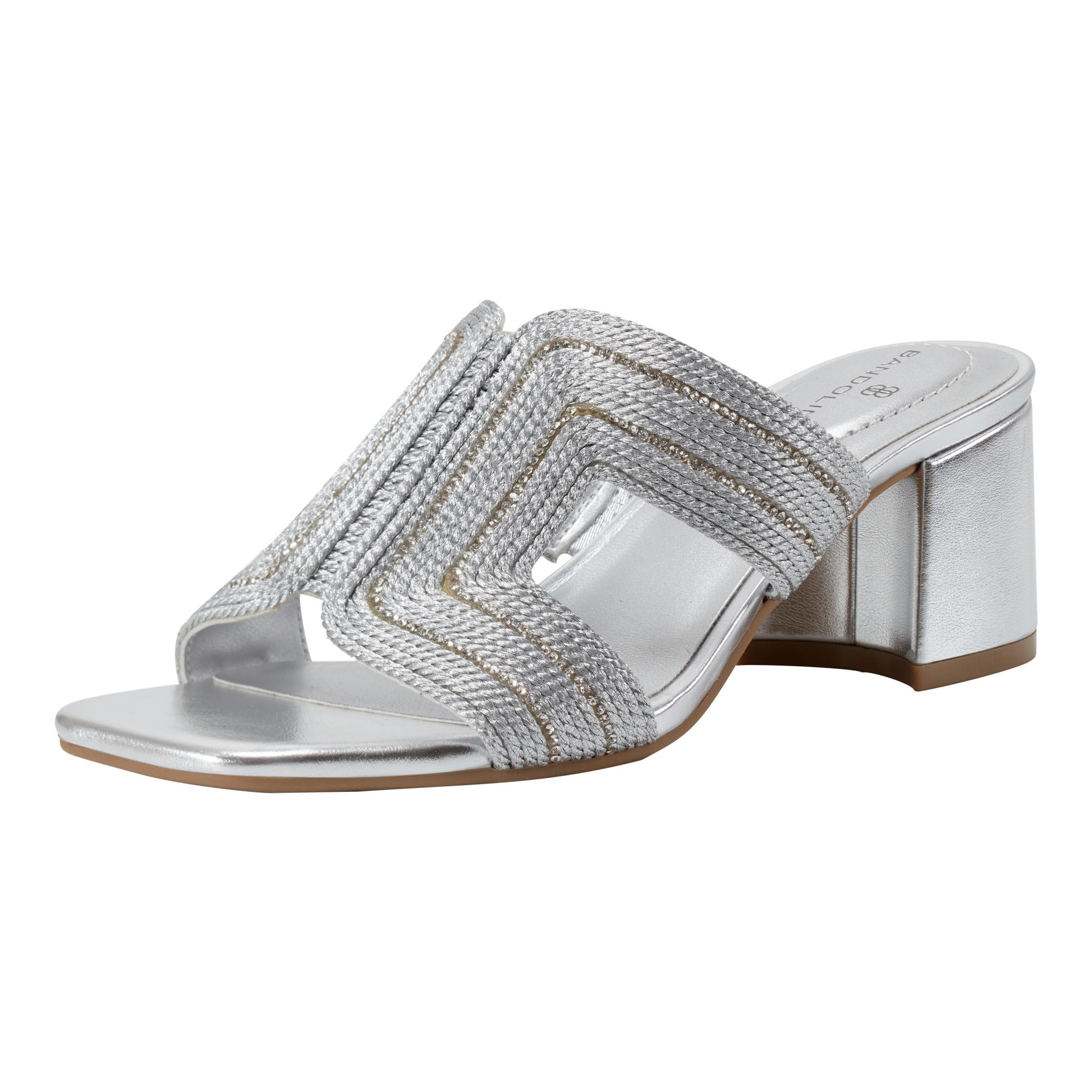 Bandolino Women’s MOLANE Heeled Sandal, Silver 040, 9.5