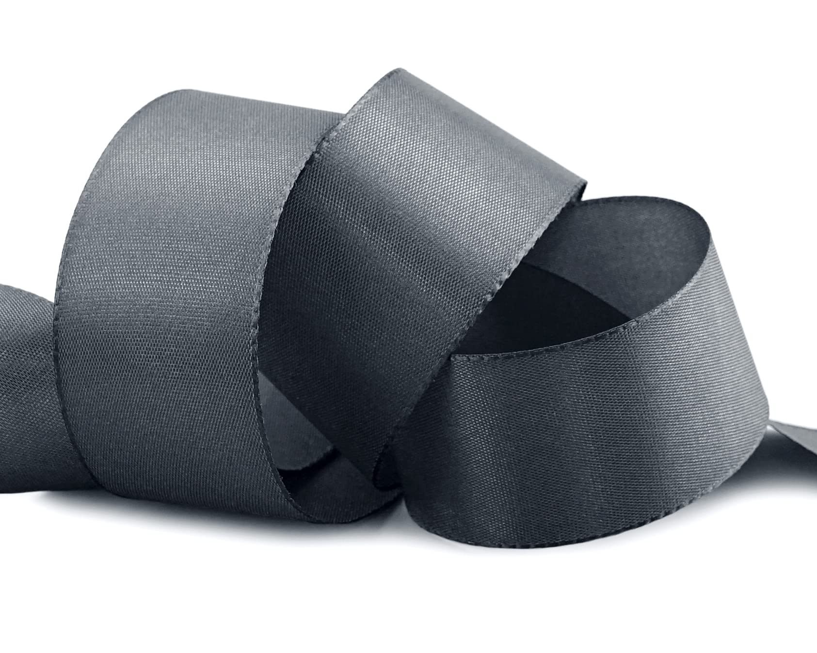 finemark 50 m x 40 mm Anthracite Grey Decorative Ribbon Gift Ribbon Fabric Ribbon Table Decoration Wedding Dark Grey Ribbon Visco TAFT Card Making Crafts