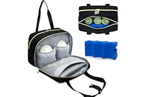 LIVEAGAIN Wearable Breastmilk Bag with Ice Pack Fits for Elvie Hands-Free Pumps and Medela Pump in Style, Portable Pump Carrying Case for for Daycare, Work, and Travel (Bag Only) (Black)