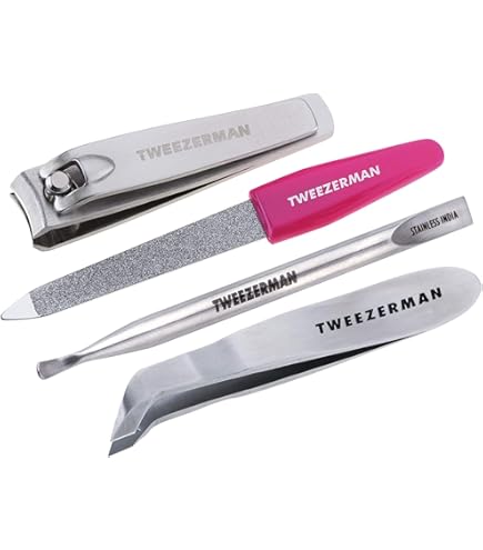 Tweezerman Juego De Pinzas Pequeñas Con Estuche De Viaje, Pinzas De Punta E Inclinación, Pinzas Para Viajes (colores Surtidos