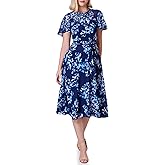 Jessica Howard Womens Flutter Sleeve Mesh Neck Floral Print Dress