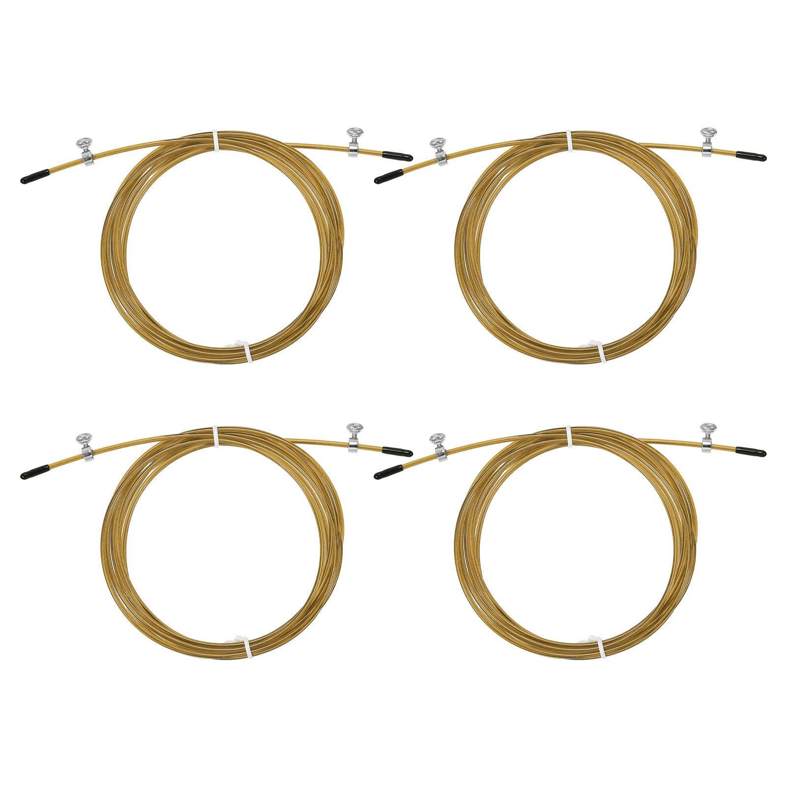PATIKIL 10Ft Speed Jump Rope Replacement Cable, 4 Pcs 2.5mm Professional Skipping Rope Steel Wire Replace for High Speed Jump Ropes, Gold Tone