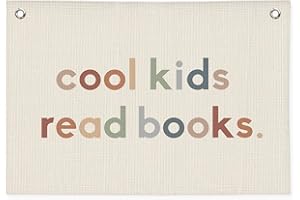 PLKMN Reading Corner Decor for Classroom, Cool Kids Read Books Linen Canvas Banner, Playroom Read Sign Wall Hanging Flag Decor for Reading Corner Nook 20x30 Inch (Boho)