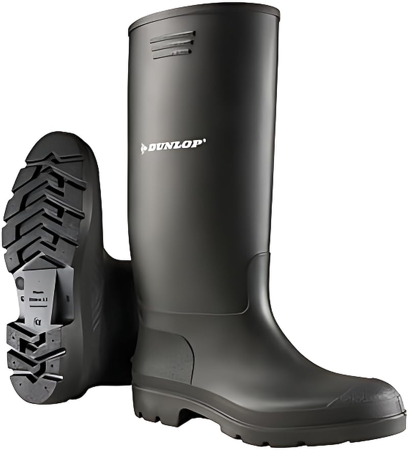 DUNLOP Pricemastor Knee High Wellington Boots Black EU41 UK7 PVC Waterproof