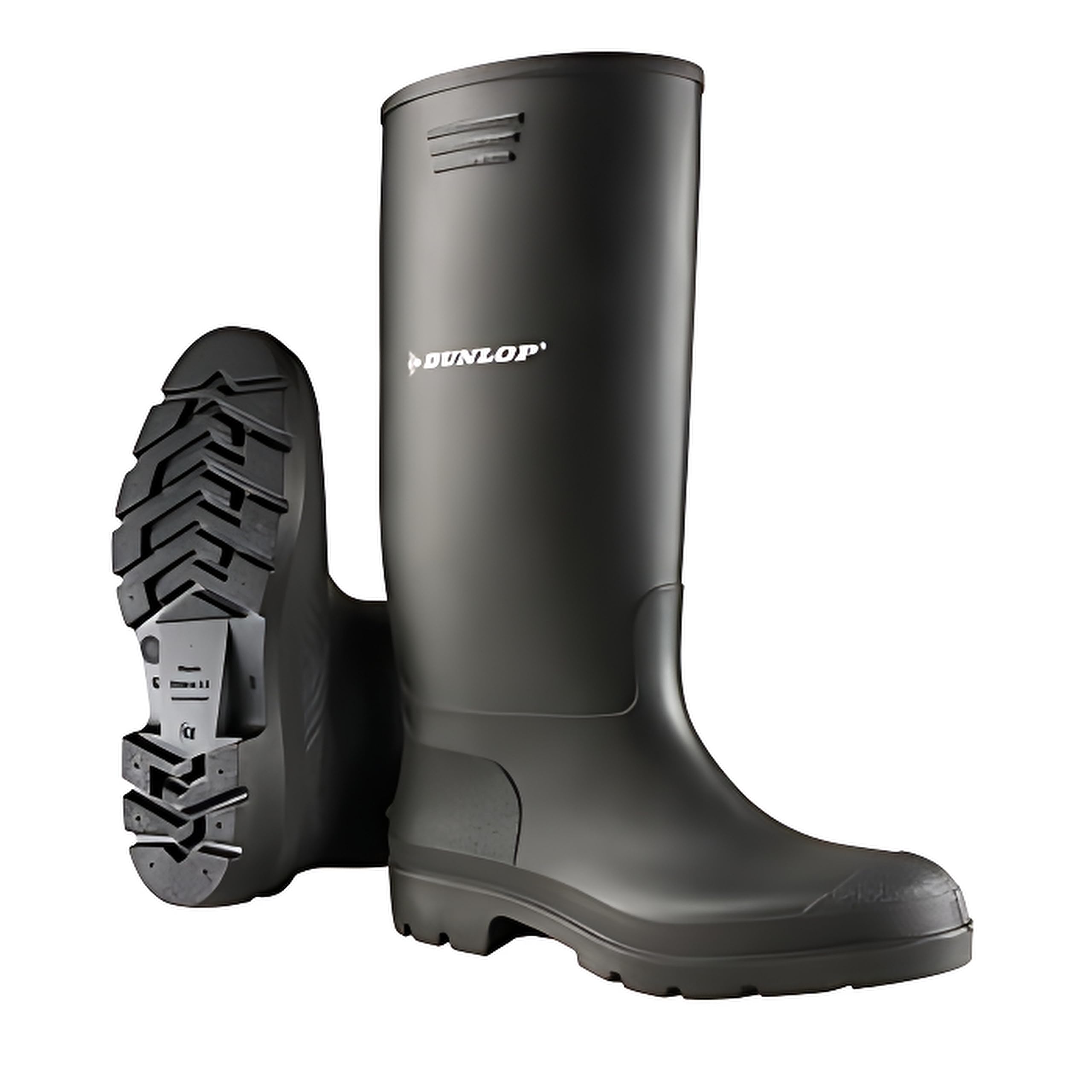 DUNLOP Pricemastor – Classic Waterproof Wellies for Men and Women – Lightweight and CE Certified – Durable PVC Wellies for Work & Leisure – Black – UK Sizes 2.5 to 13