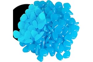 OSOPOLA 150 PCS Luminous Stones - Blue Glow Rocks Decorations DIY Decorative Pebbles for Aquarium Fish Tank Sidewalk Garden Path Patio Terrace Lawn Yard Ornaments Blueness Cobbles Decor FD05BL150