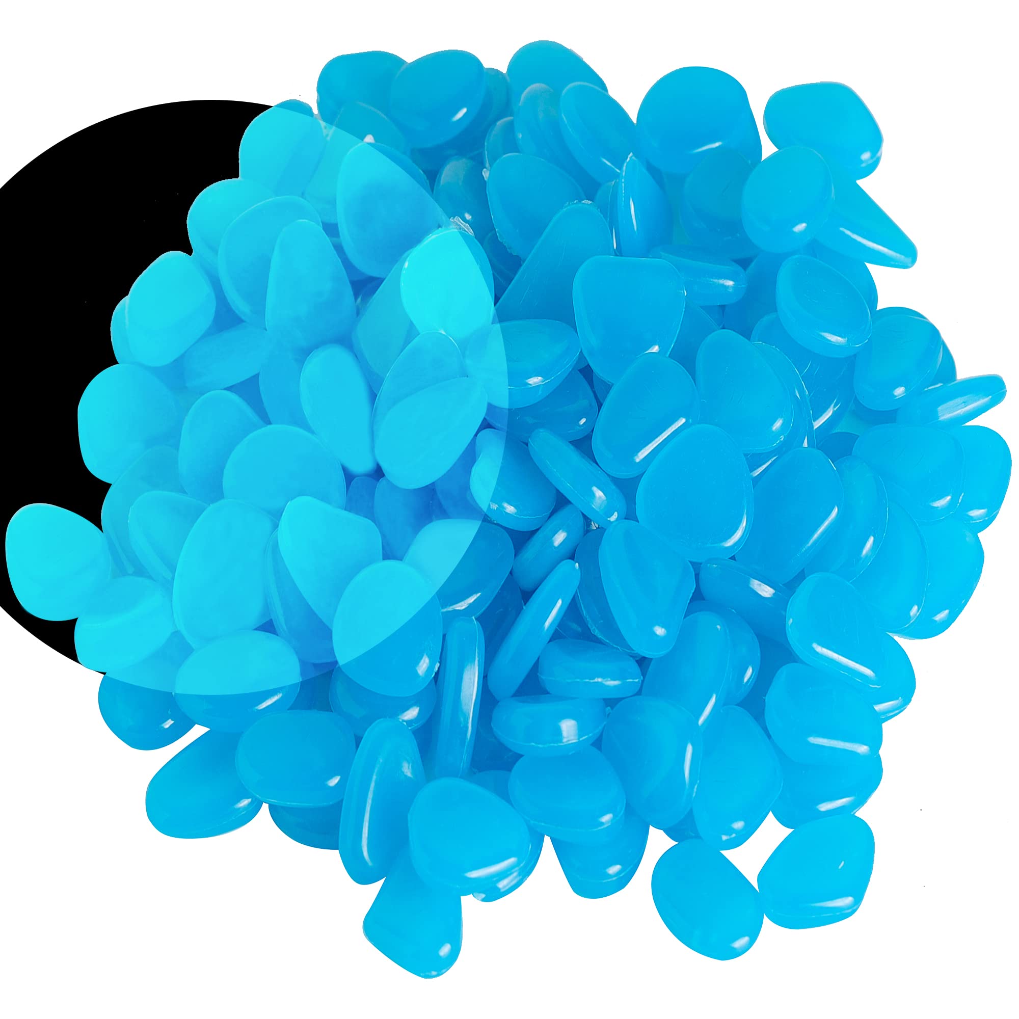 OSOPOLA 150 PCS Luminous Stones - Blue Glow Rocks