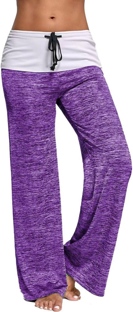 JSPOYOU Women Drawstring Wide Leg High Waist Long Loose Casual Pants Yoga Trousers