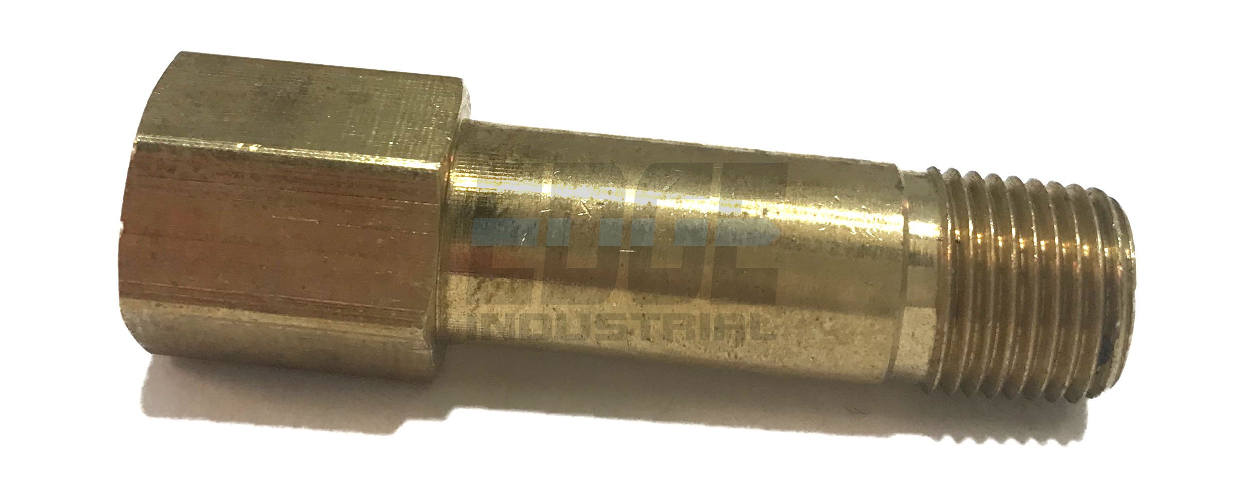 EDGE INDUSTRIAL Brass 1/8" Long Extension Adapter, 1-3/4" Long, D.O.T. Approved (Qty 01)