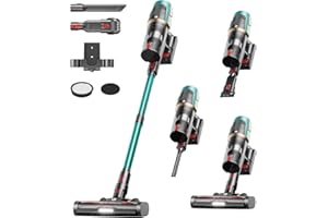 CHEBIO Cordless Vacuum Cleaner, Upgraded 580W 48KPA 65Mins Vacuum Cleaners for Home, Cordless Stick Vacuum Cleaner with Self-Standing and LED Screen, Anti-Tangle Wireless Vacuum for Pet Hair/Carpets/Floors